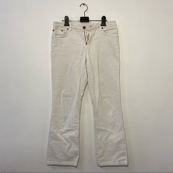 Ralph Lauren White Corduroy Wide-Leg Pants - Picture 2 of 9
